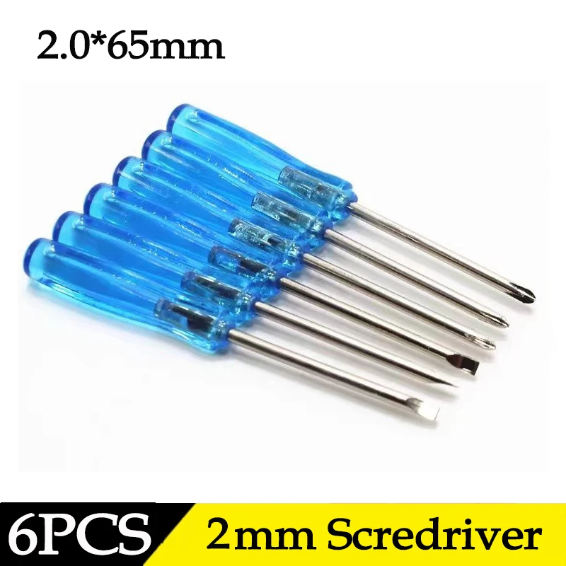 【Clearance sale】100%New 6PCS 2.0*65MM Slotted Cross Screwdriver Household Screwdriver Bits For Mobile Phone Clock Maintenance