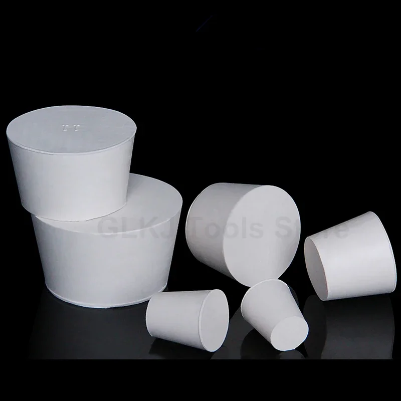1pcs White Rubber Stopper Bungs Laboratory Flask Tapered Tube Conical Sealing End Plug Water Pipe Exhaust Valve Stuffy Sub