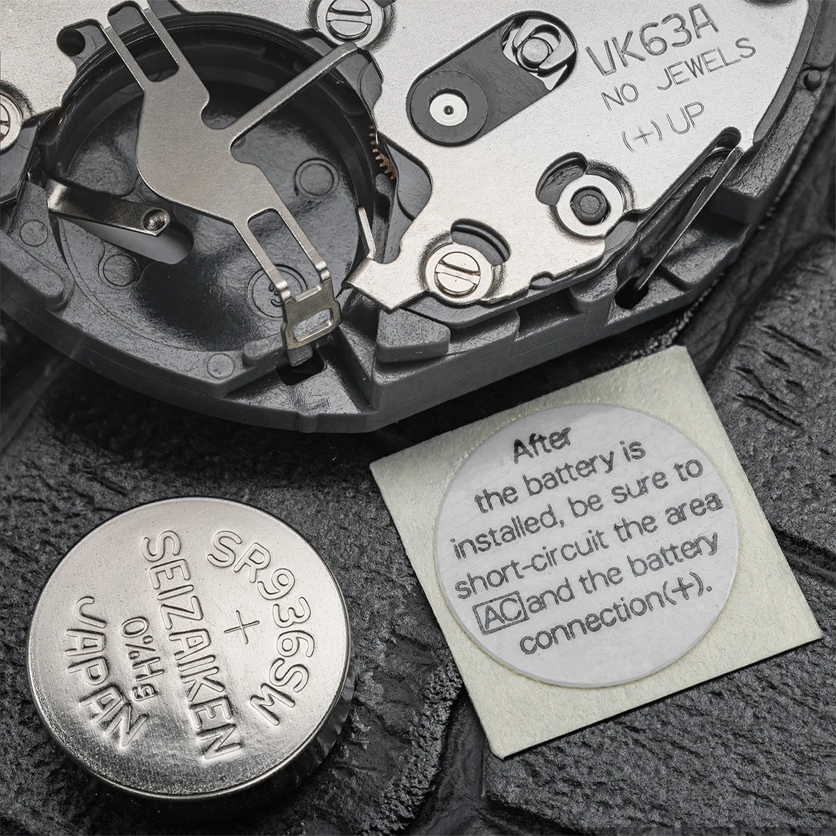 Mesin Jam Quartz VK63A, Mesin Jam Chronograph dengan Tanggal untuk Seri VK, Jam Tangan VK63/VK63A, Kalender Tunggal Putih di Posisi 3 Jam