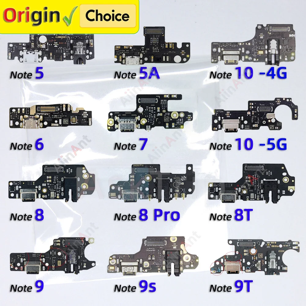 Bottom Dock USB Mic Board Charging Connector Port Flex Cable For Xiaomi Redmi Note 5 6 7 8 9 10 13 5A 9s 9T 10s 10T Pro Plus 5G