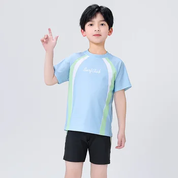 Cute Cartoon Boys Swimsuit Set 2 Summer Children's Swimsuit Boys Split Short Sleeve Cartoon Cute Quick Drying Boys Swimsuit Set Beach Wear Bathing Suit Quick Dry 2