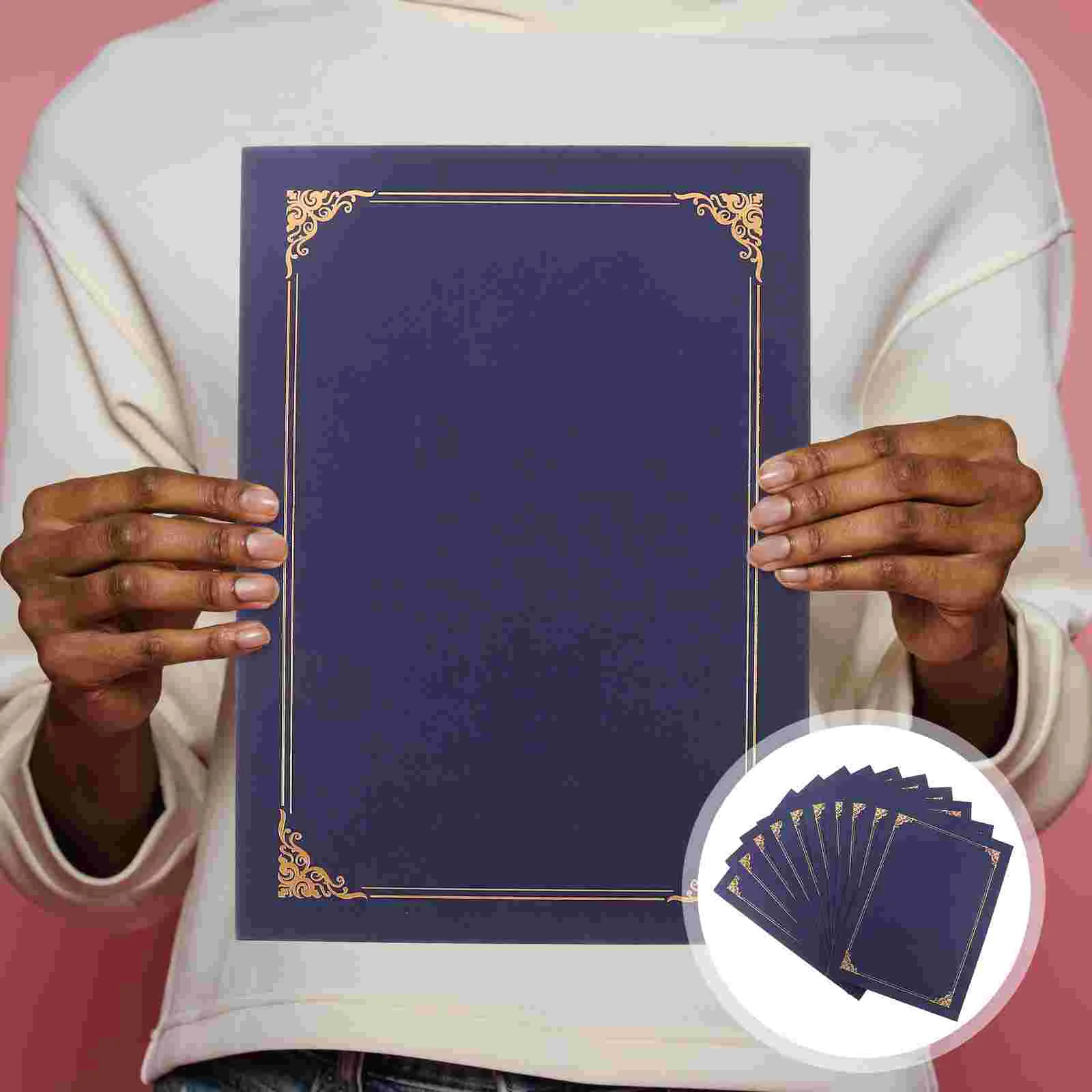 10 Pcs Foil Wrapping Paper Signing Contract Report Cover Letter of Appointment Certificate Folder for Award