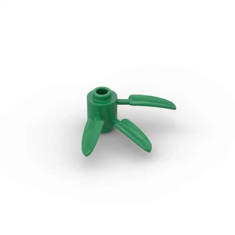 Moc 10 pçs parte tijolos 30176 planta grama blocos de construção conjunto redondo 1x1 com 3 folhas de bambu tijolos partícula brinquedo aniversário presente do miúdo