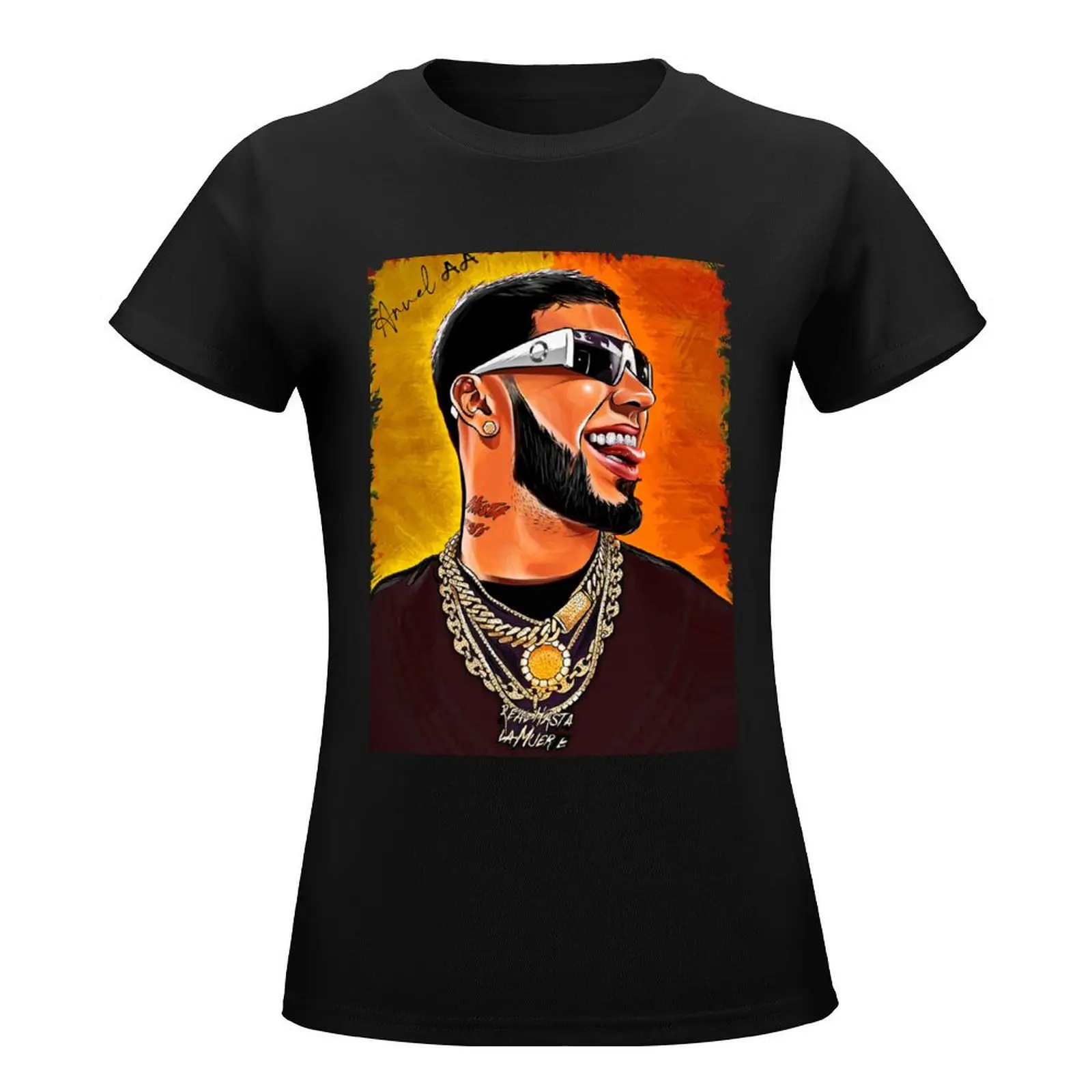 ? Anuel AA? Sztuka? T-shirt słodkie topy letni top koszulki dla kobiet