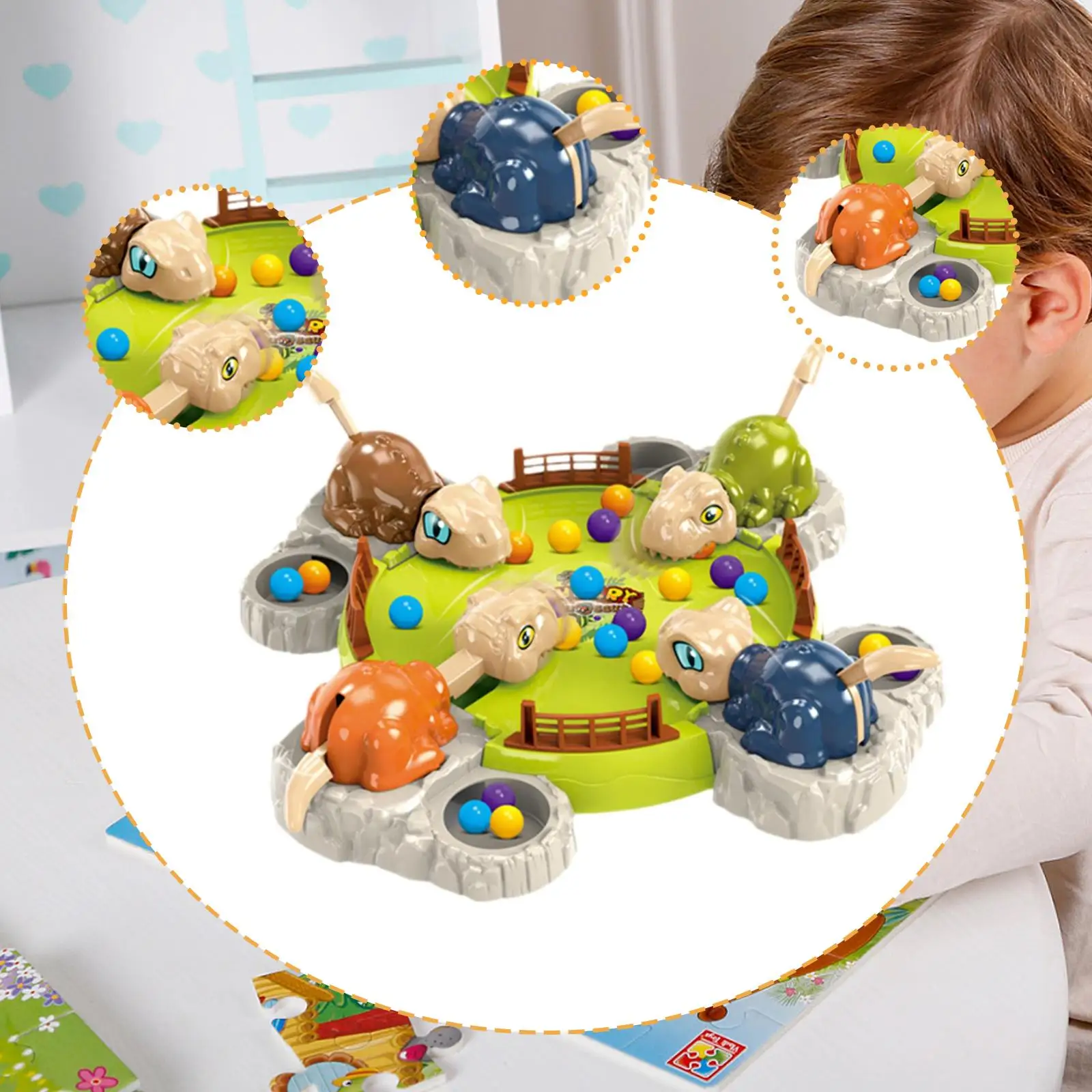 Dinosaur Eating Beans Sensory Game Interactive Puzzle Learning Toy for Kids Boys Girls Parties