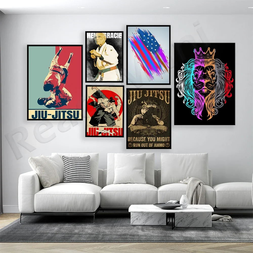 Brazilian Jiu-Jitsu logo, Brazilian Jiu-Jitsu sambo triangle choke-fighting dojo, Lion Jiu-Jitsu, Jiu-Jitsu flag poster