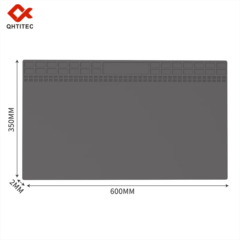 600x350mm Large Silicone Repair Mat with Screw Storage Slots Heat Resistant Anti-static Workbench Pad for Electronic Repair Tool