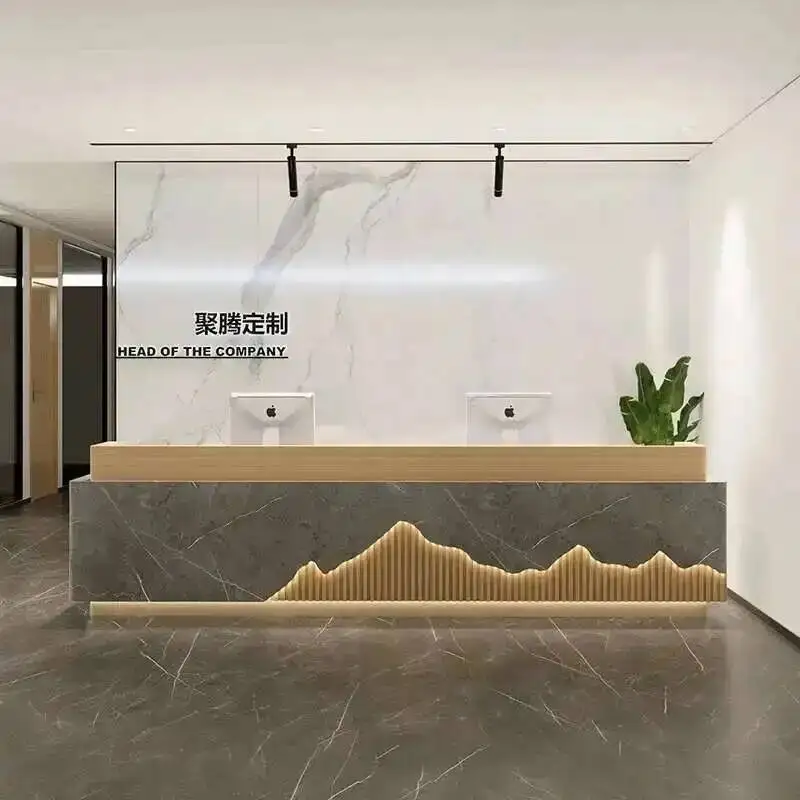 Mostradores de recepción simples para centro comercial, tienda de empresa nórdica de negocios, mostrador de cajero, salón de belleza, podio, muebles de salón, recepción de Balcão FYRD