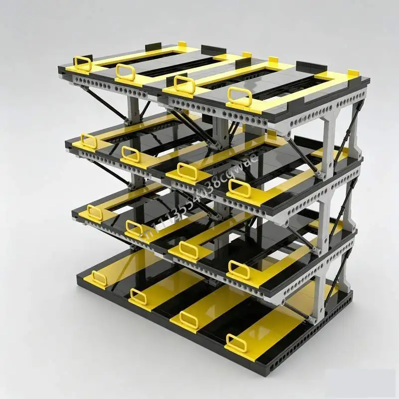 1274PCS Expandable Four Layer Car Parking Garage MOC Display Stand Model Building Blocks DIY Assembly Educational Birthday Gifts