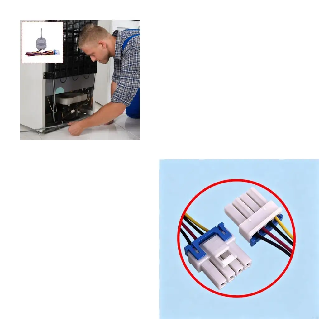 J6PE Refrigerator Replacement Fan Motor Assembly with 12V 1A Specification, EAU65058318 Reference and Connector Harness for
