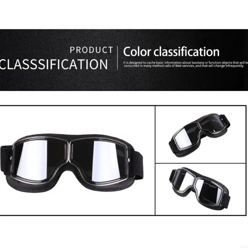 M76E Daily Motorradbrille mit Retro-Riemen, geeignet für den Helmgebrauch Freien – Detail 9