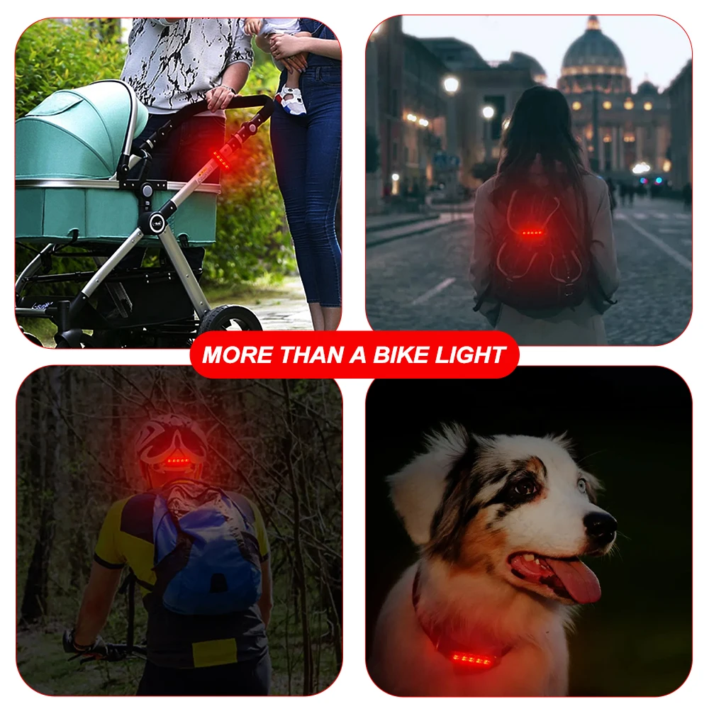 Rear Bike Tail Light USB Rechargeable Red Ultra Bright Taillights Fit On Bicycle Easy to Install for Cycling Safety