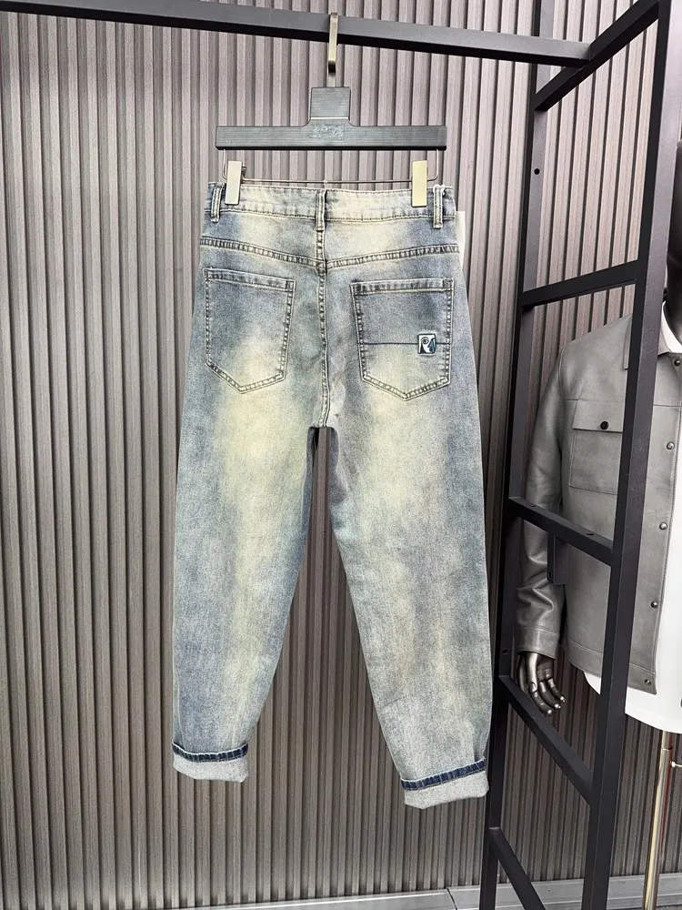 남성 캐주얼 streetwear 데님 바지 빈티지 봄 가을 카우보이 바지 새 디자이너 자수 루즈 피트 청바지 하렘 바지