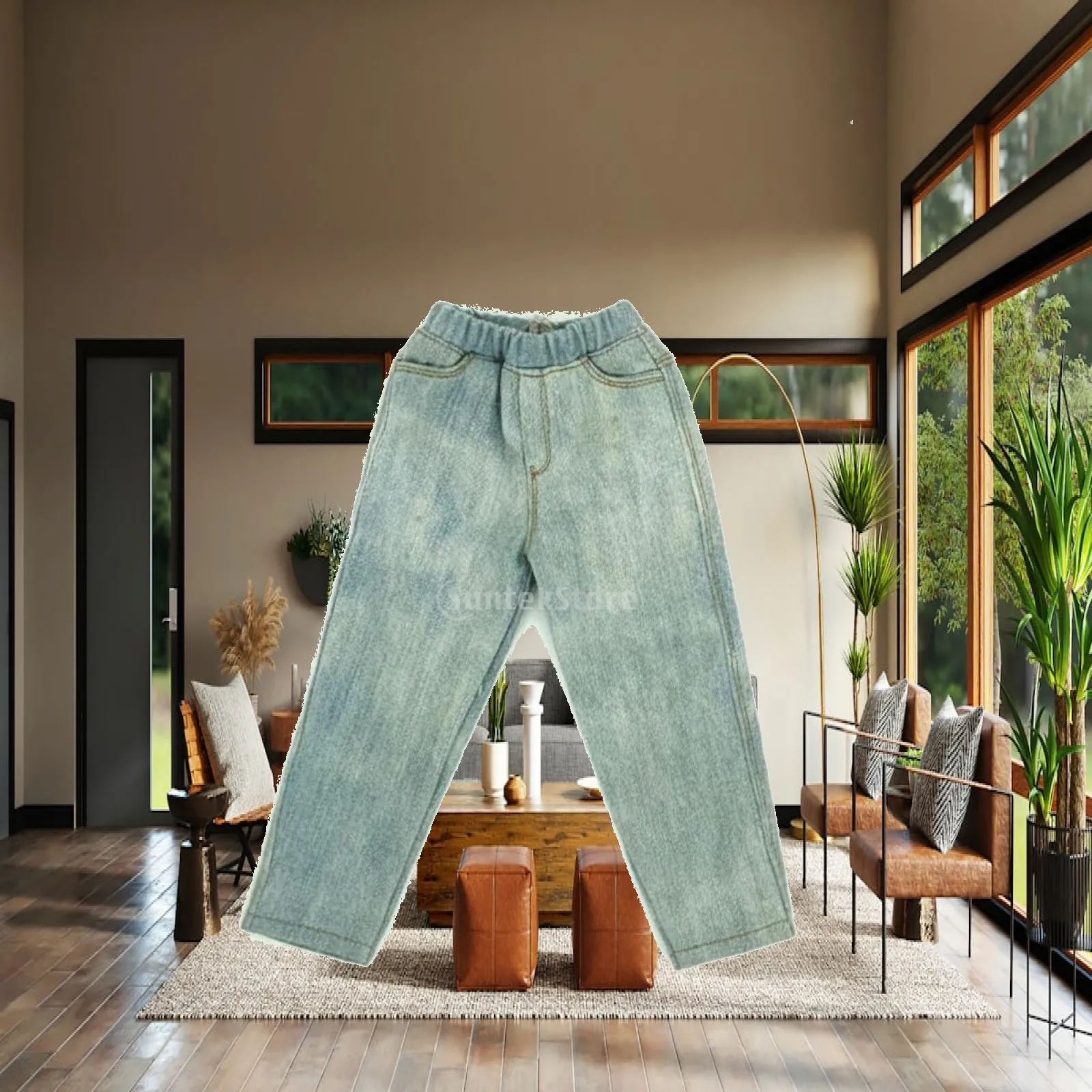 Men Jeans for 12 Inch Action Figure Doll Clothes Realistic Denim Pants with Stitched Details for 1/6 Scale BJD Collection