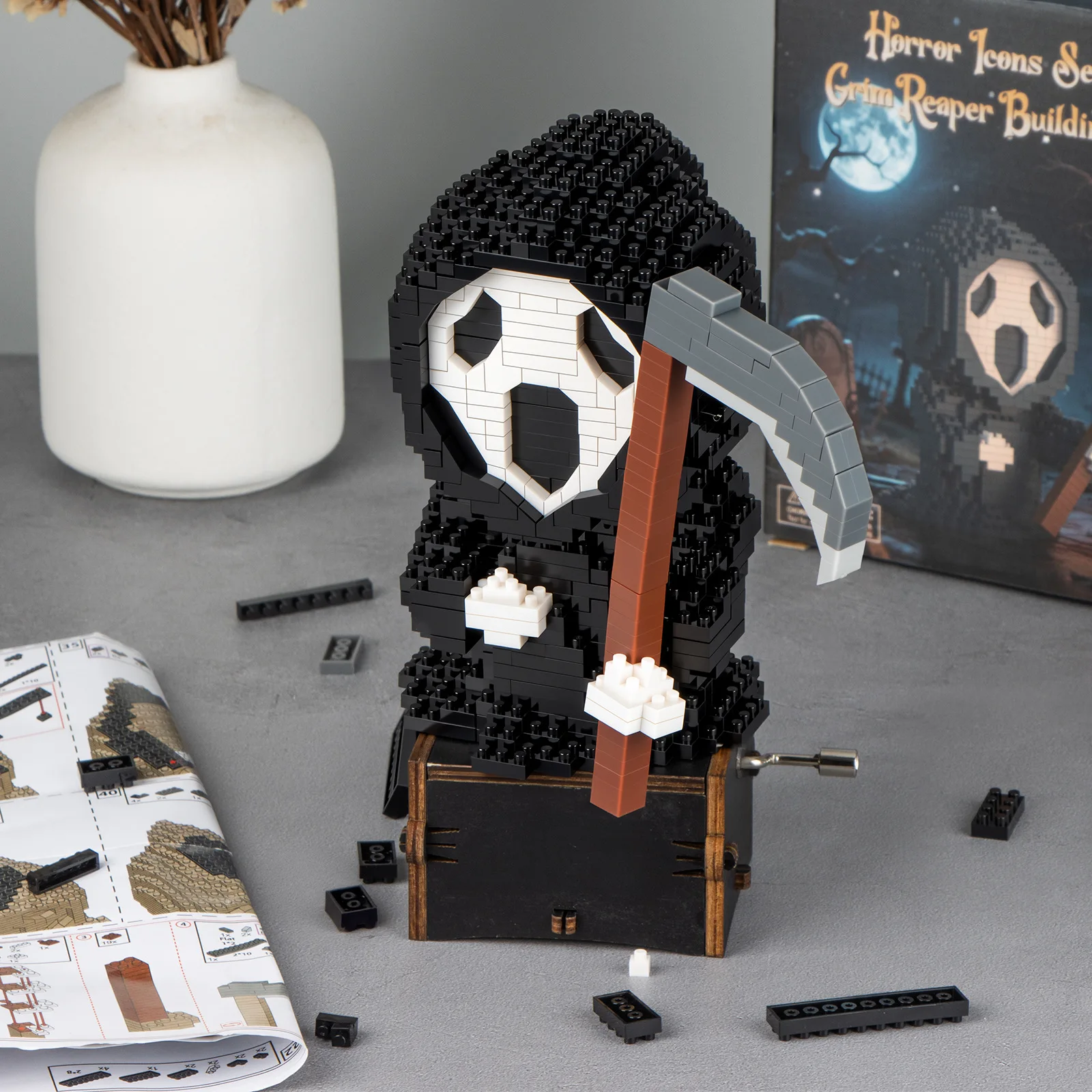 재미있는 할로윈 스티치 블록 조커 미니 피규어 호박 유령 키티 더피 코스 데스 조립 장난감 홈 장식용