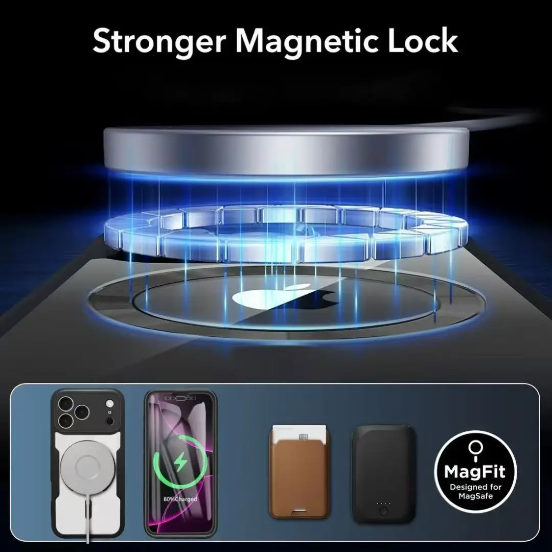 360 °   غطاء حماية مغناطيسي مقاوم للصدمات بتغطية كاملة لهاتف iPhone 17 Air 17 16 15 14 13 Pro Max Magsafe حافظة شحن لاسلكية
