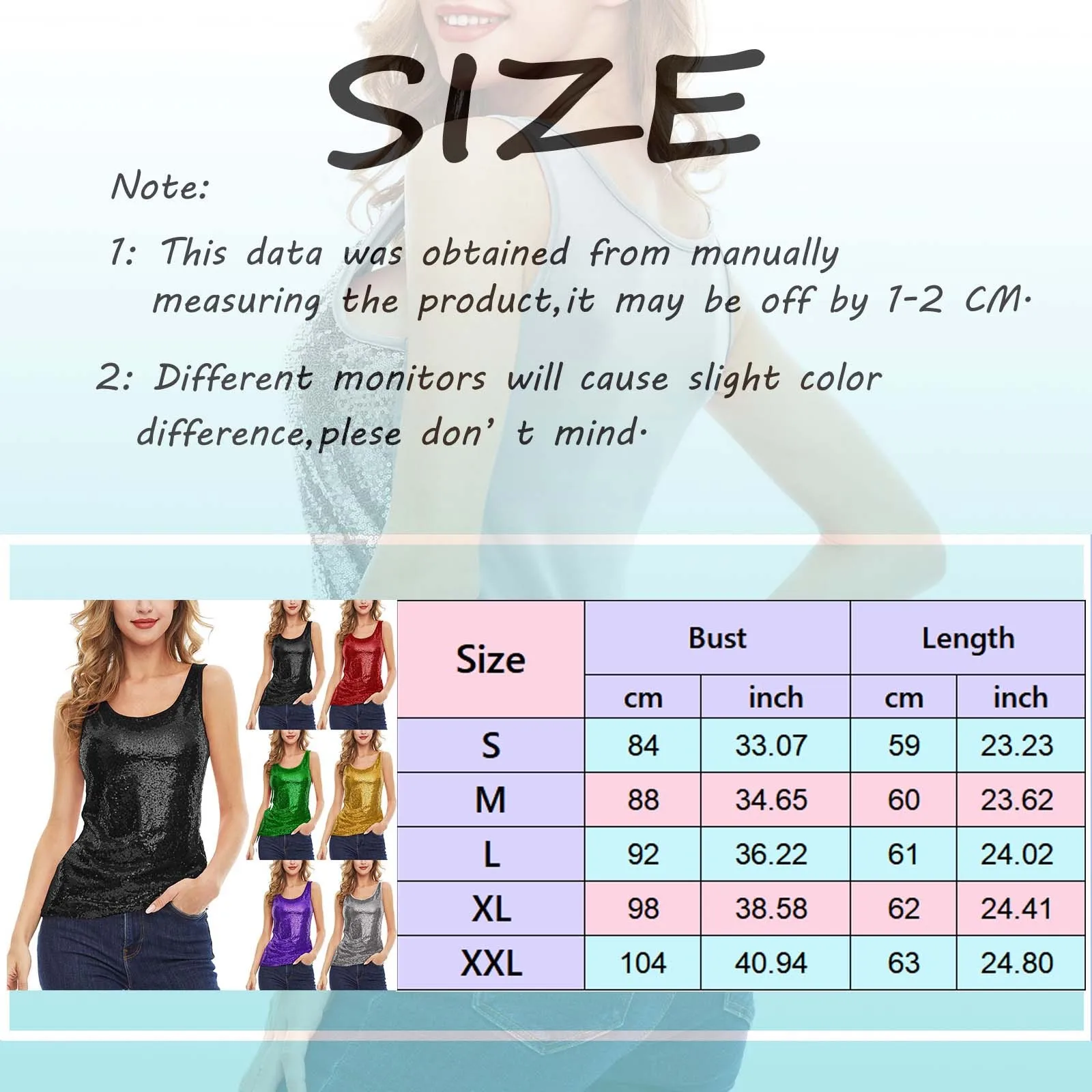 Sexy Women Sequined Bling Shiny Tank Tops Sleeveless Glitter Camis T-Shirt Vest Ladies Sling Sparkle Shimmer Vest Tee Top