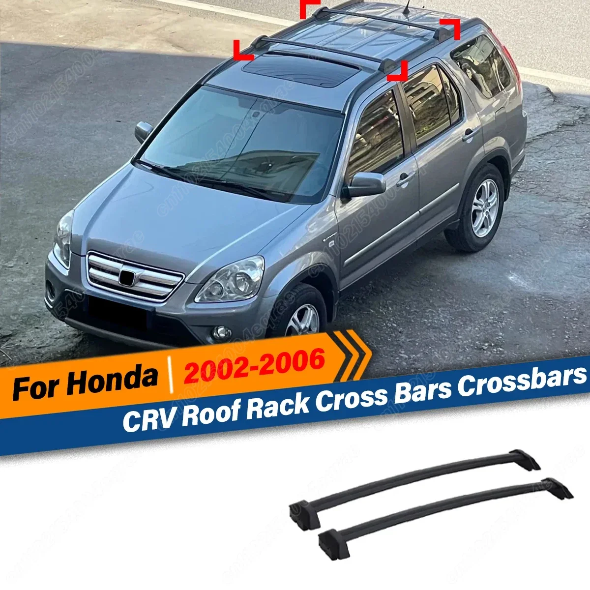 

For Honda CRV II 2002 2003 2004 2005 2006 Car Roof Rack Cross Bars Crossbars Mounted on Rooftop 2pcs Black Side Car Accessories