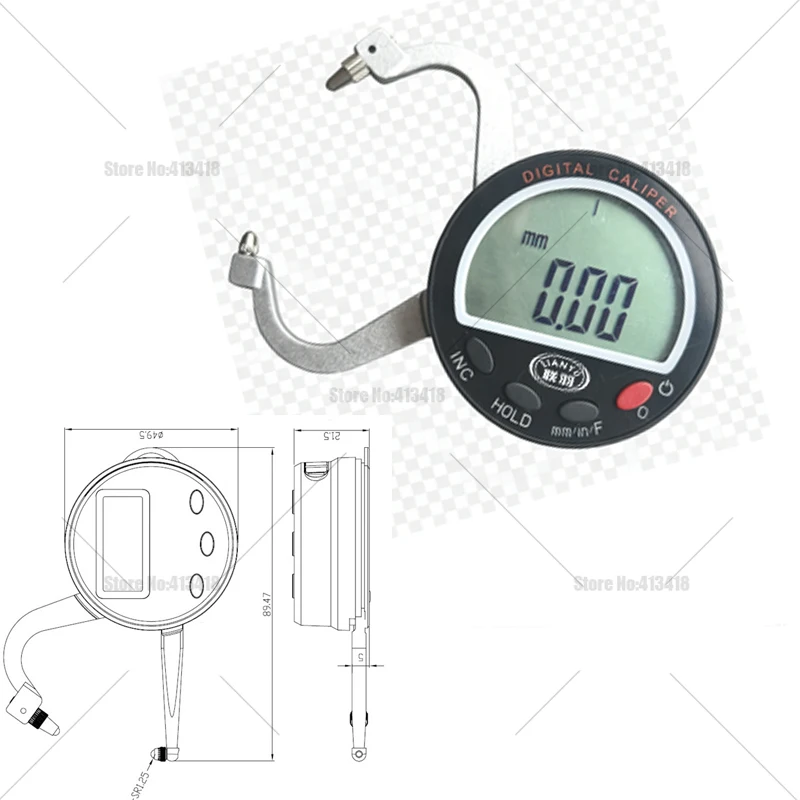 Esterno calibro digitale 0-150mm.  Al di fuori pinza.  Pinza calibro di spessore della lamiera di potenza gauge