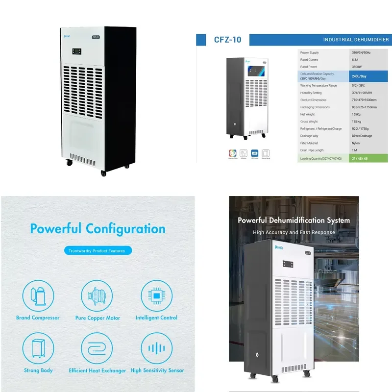 for 240L Portable Commercial Metal Housing Drying Dehumidifier for Basement Wholesale Price