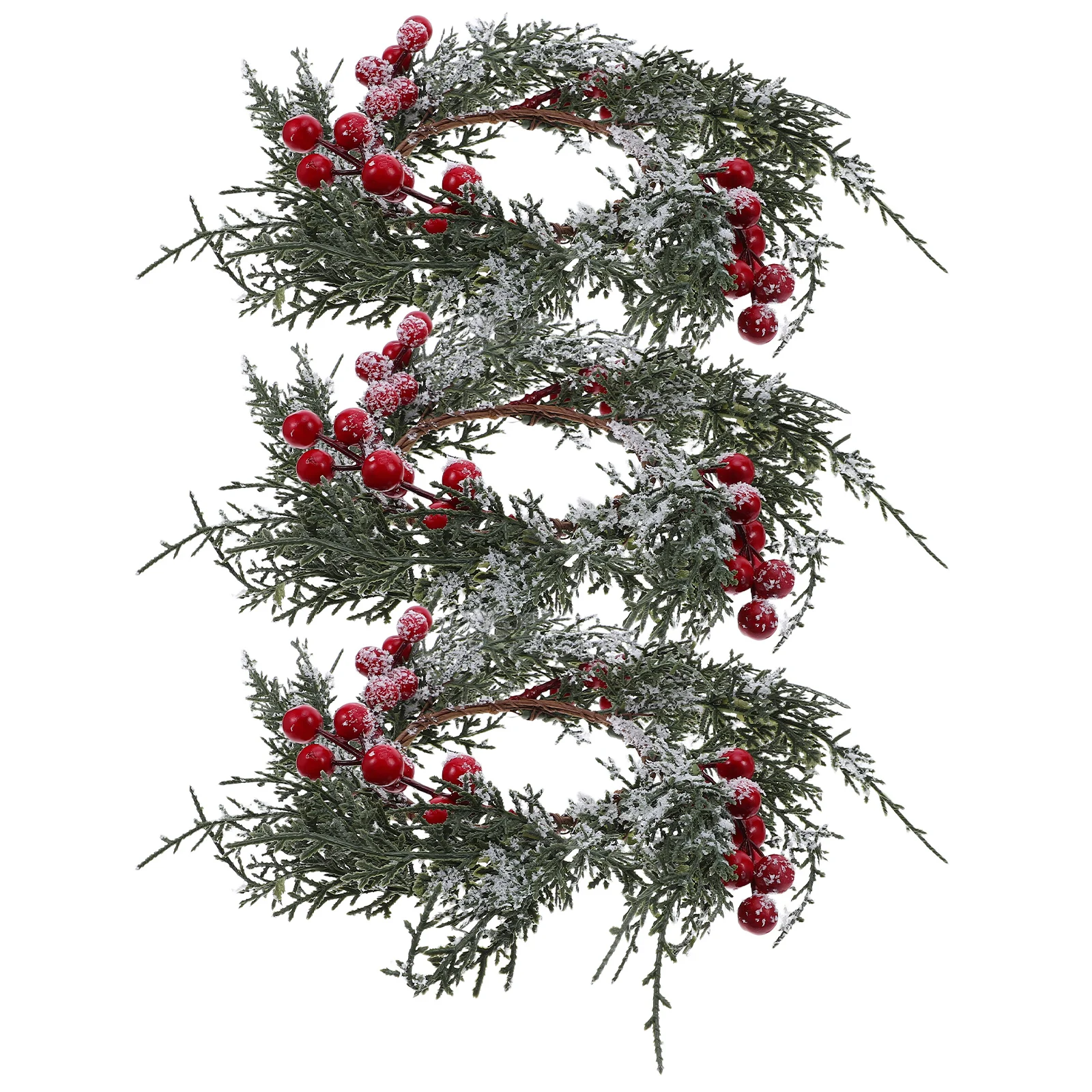 

3Pcs Candle Wreath Ring Christmas Decoration Advent Display Rings Pillar Stand Season Simulation Pine Table Decor Celebration