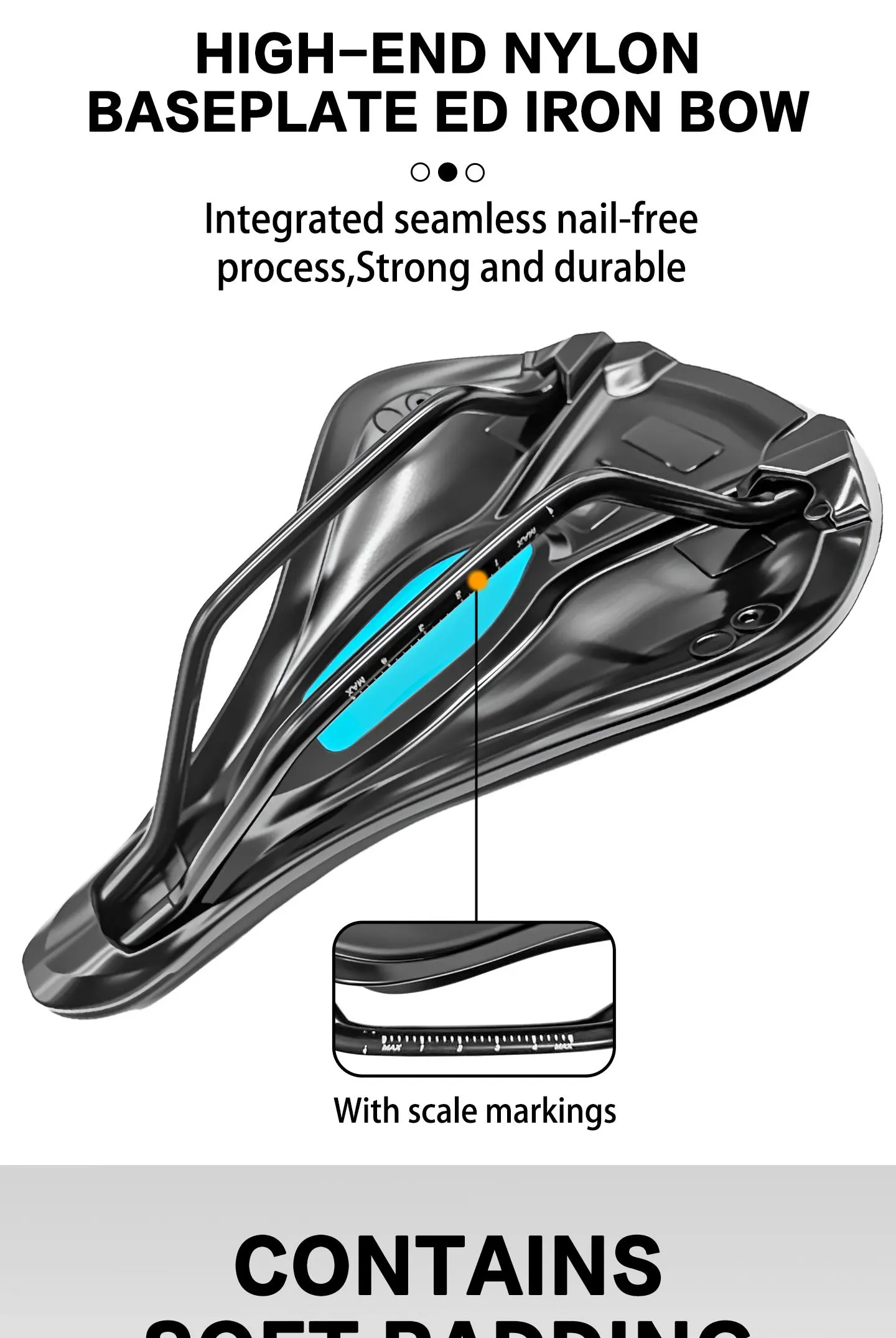 Plselis Mountainbike-Sattel, Fahrradkissen, weich und bequem, wasserdicht, speziell für Mountainbikes. – Detail 8