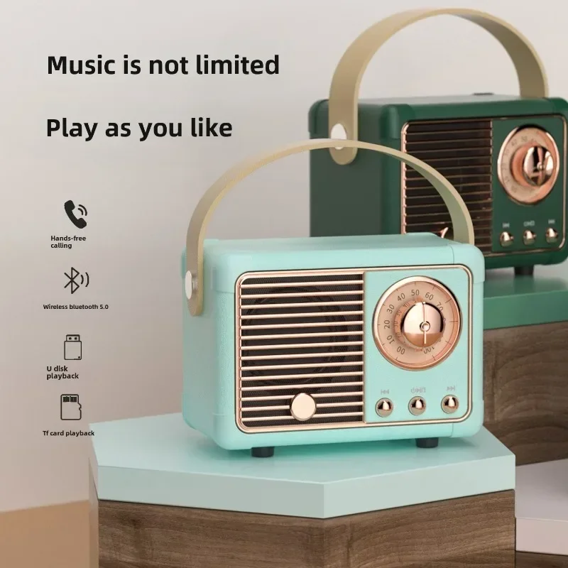 

Mini Retro Bluetooth-compatible Speaker HM11 Classical Music Player Sound Stereo Decoration Mini Speakers Travel Music Player