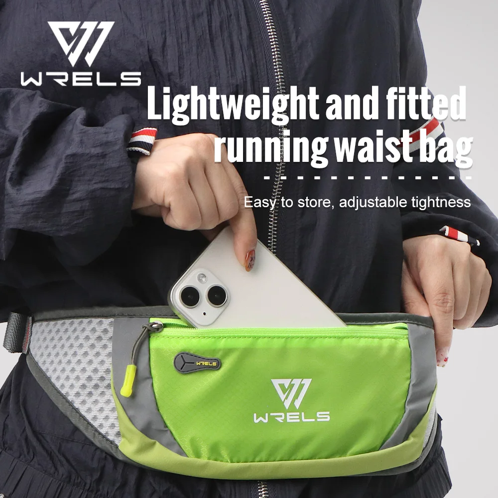 WRELS Waterproof Waist Pack with Adjustable Belt Slim Utralthin Waist Bag Breathable Running Gym Marathon Cycling Waist Belt Bag