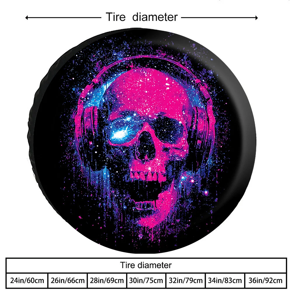 Cyber Sound Wave Pattern Tire Protection Cover, Suitable For Suvs, Pickups, Light Commercial Vehicles, And Campers, Featuring A