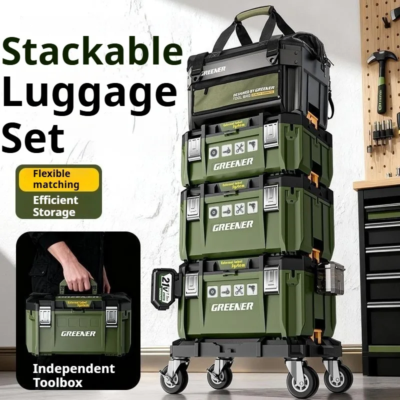Stackable Rolling Tool Chest Multifunctional Hardware Storage Organizer Industrial Household Tool Organization Tools Packaging