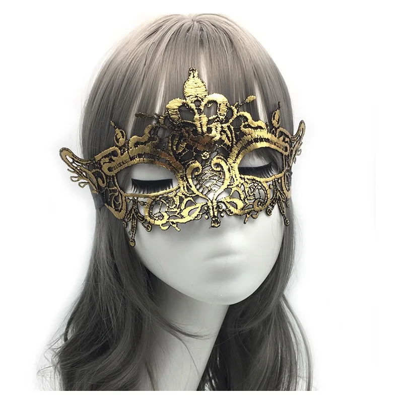 

Crown Color Bronzing Lace Unshaped Half Face Mask, Masquerade Party Sexy Eye Mask