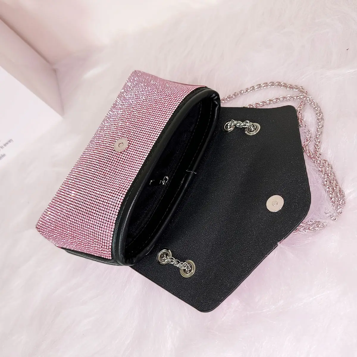 JIOMAY Evening Rhinestone Shoulder Bag for Women 2024 Chain Purses and Handbags Adjustable Chain Crossbody Bags Designer Handbag