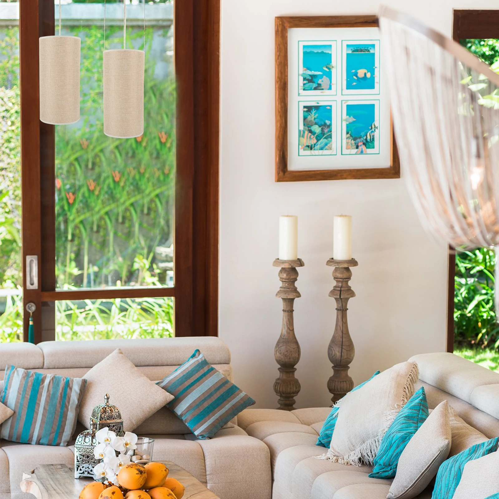 غطاء غطاء المصباح E27 قاعدة برميل من القماش عاكس الضوء غطاء خفيف داخلي حتى نشر الضوء ثبات ممتاز ومتانة