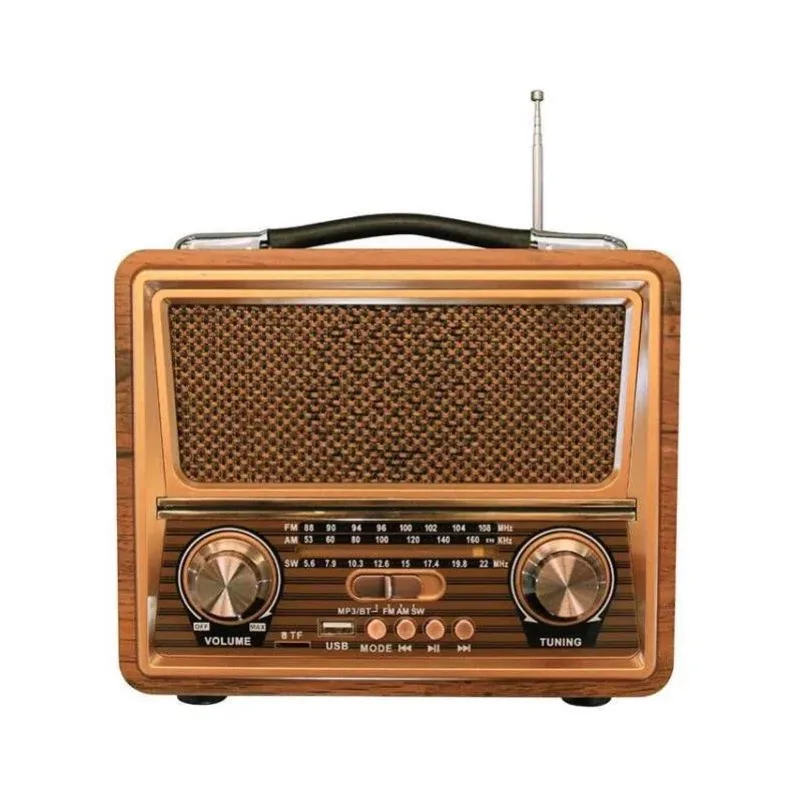 Retro Wooden Bluetooth Speaker German Style Desktop Radio Full Band AM FM Shortwave TF Card USB Charging Vintage Home Decor