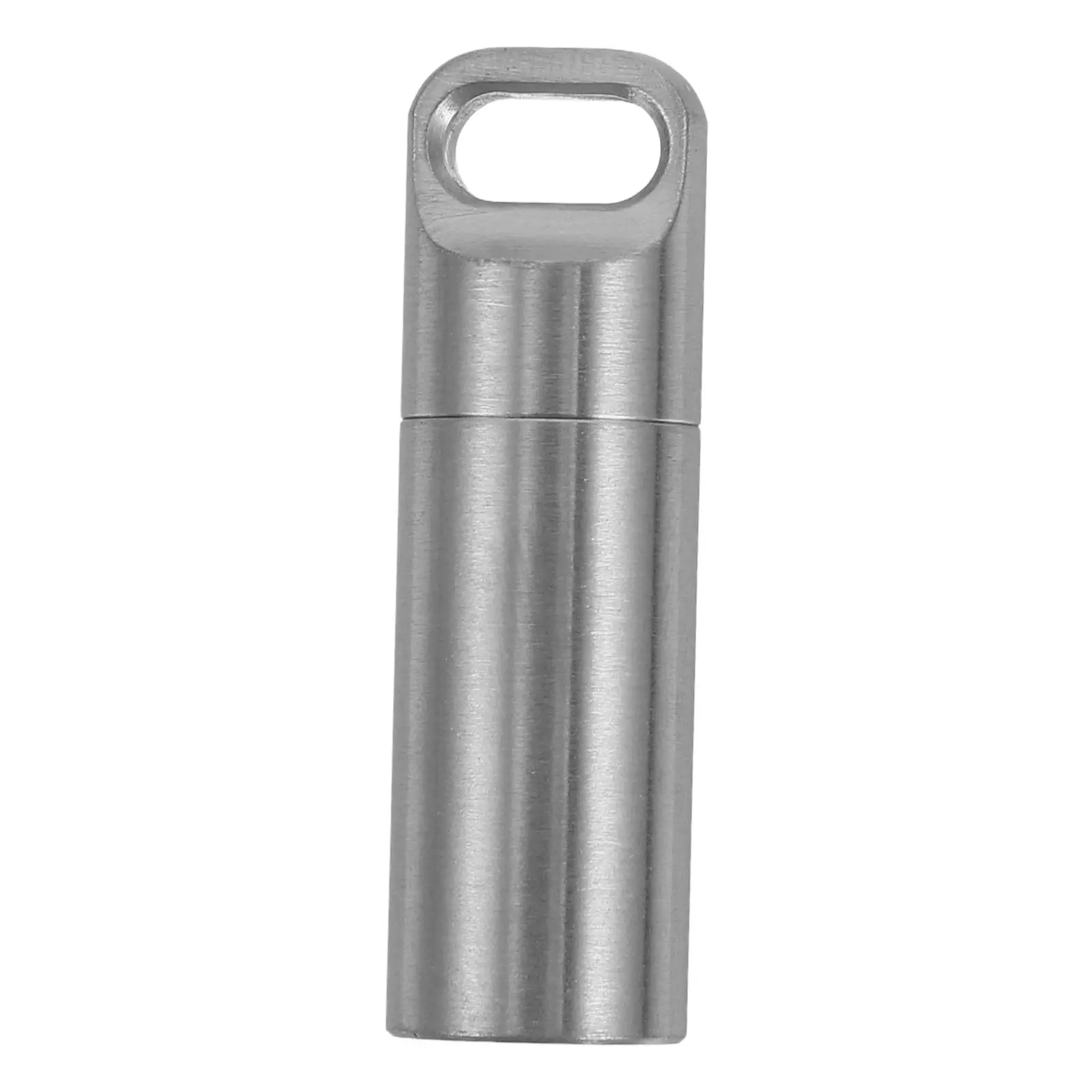 

Mini Stainless Steel Pill Box Waterproof Keychain Pill Case Single Chamber Survival Small Portable Medicine Bottle Organizer