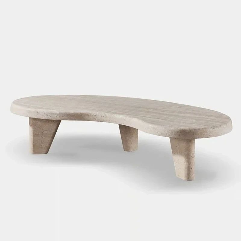 

Natural travertine coffee table small apartment living room leisure outdoor special-shaped coffee table designer wabi sandy wind