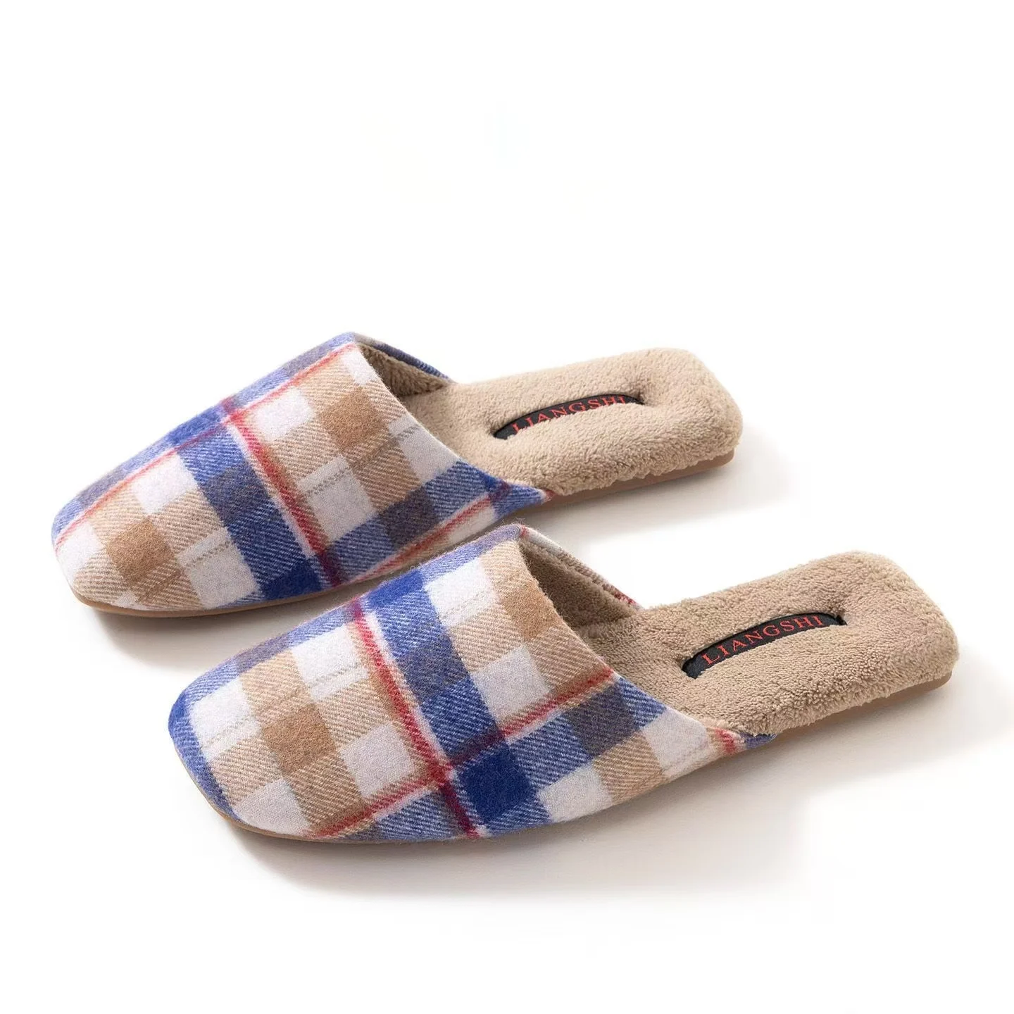 

Мужские зимние клетчатые домашние хлопковые тапочки Baotou на резиновой подошве, нескользящие нечеткие сохраняющие тепло тапочки для влюбленных, бесшумные тапочки для деревянного пола