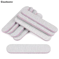 100 Uds. Mini limas grises para decoración de uñas, limas pulidoras de uñas de Gel, papel de lija de doble cara, suministro de herramientas de decoración de uñas rectas de 9*2cm