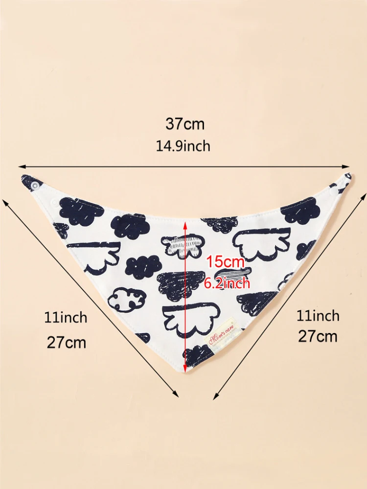 3Pcs Baby Feeding Bib Made of Cotton Mouth Water Towel Double-layer Soft Comfortable Adjustable Size Sccessories 0-3 Y