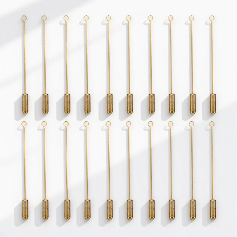 20Pcs Brooch Pins Copper Long Needle Safety Pin Metal Stick Pin DIY Hat Skirt Collar Lapel Clothing Accessories