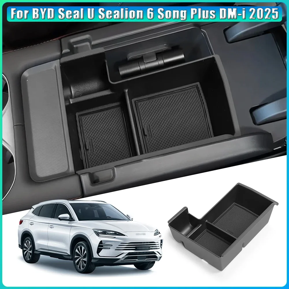 

Right Hand Drive Armrest Storage Box for BYD Seal U Sealion 6 Song Plus DM-i 2025 ABS Car Organizer Accessories Tidying
