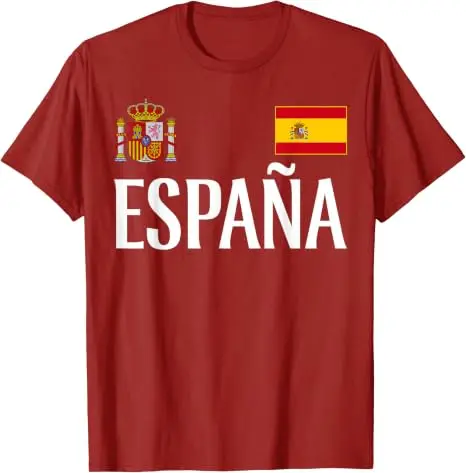 Spanisches Fan Retro Vintage Spanien Flagge T-Shirt Y2k Fußball Sportbekleidung Trikot Espana Fußballmannschaft Fans Grafik-Bekleidung Spanisches T-Shirt – Detail 12