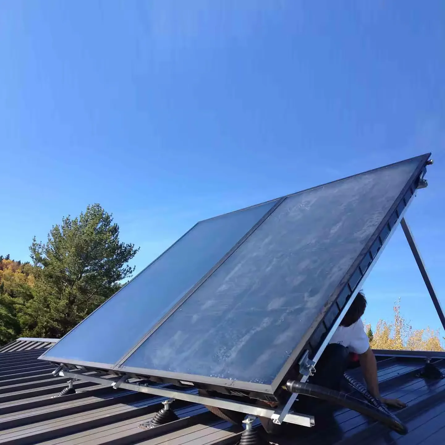 Solar Pool Heating Systems Copper Heat Pipe Solar Collector Panel with Solar Thermal Technology for Pressurized Water