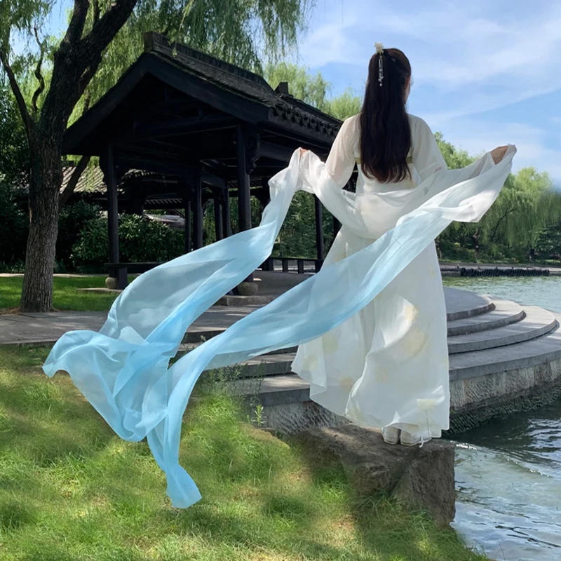 

Chinese Ancient Dance Costume Opera Streamer Hanfu Chiffon Long Shawl Shawl Performance Clothing Chinese Dance Ribbon