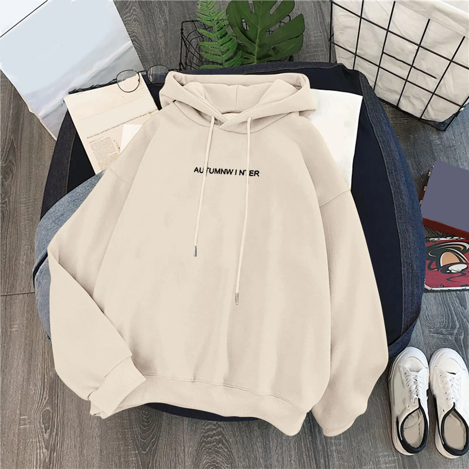 Womens hoodies harajuku sweatshirts Menő Komló húzózsinórral autumnw plasticine nter Búbos pulóverek felső Túlméretes nagyság Ráérő Legújabb divatú sudaderas