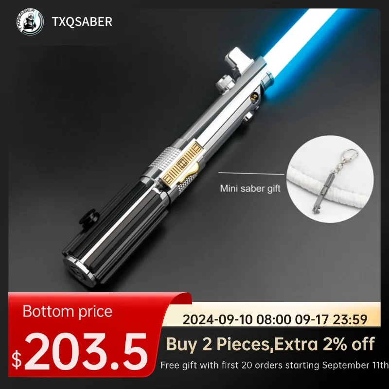 

TXQSABER Anakin Luminous Toy Lightsaber 16sound Smooth Swing Combat Skywalke Gift JEDI Sword Metal Saber Force Glow Proffie SNV4