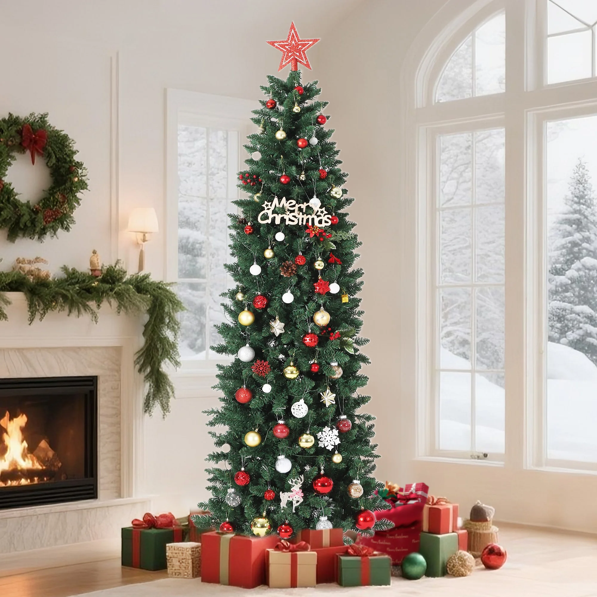 Pre-Lit Pencil Christmas Tree, - огляд і ціна Lighting Decoration Stand