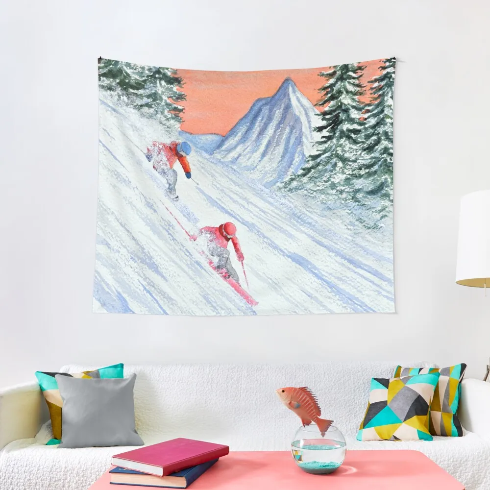 

Skiing - She's Leading The Way Tapestry Room Decor Cute Decoration Bedroom Tapestry