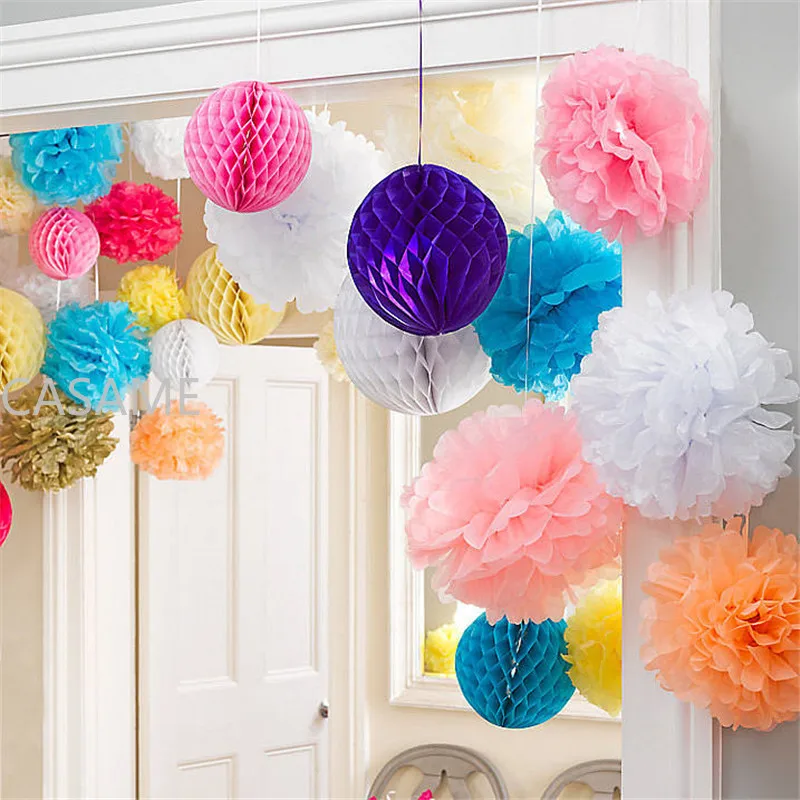 1pcs honeycomb ball lovely DIY paper flower lantern ball wedding party kids birthday party xmas decoration baby show supplies