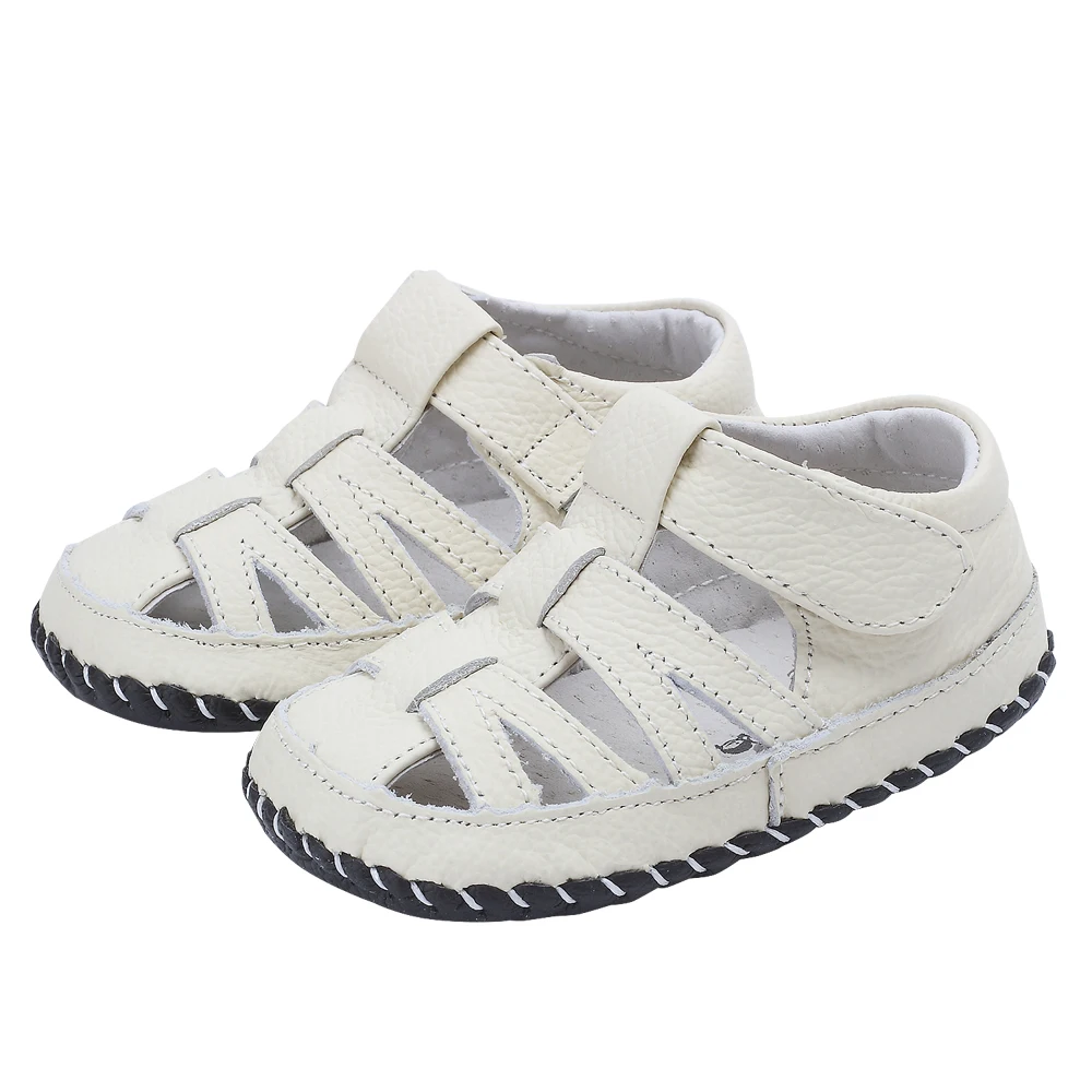 Sandales d'été en cuir véritable pour bébés garçons et filles, Protection des orteils, chaussures antidérapantes à fond souple pour tout-petits